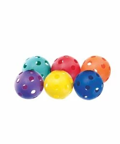 360 Athletics Perforated Practice Balls – 4in – Rainbow – 6 Pack