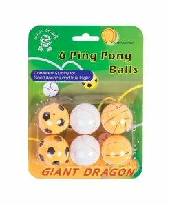 GIANT DRAGON Sports Themed Ping Pong Balls, 1 Star